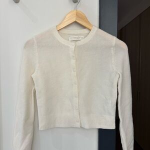 Abercrombie Merino Wool-Blend Slim Crew Cardigan